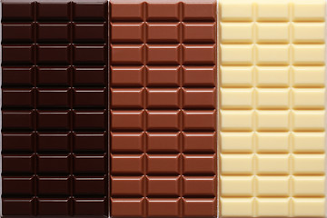 Image showing Three sorts of chocolate