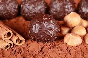 Image showing Dark Chocolate Pralines