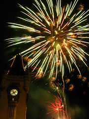 Image showing Sparkling fireworks at the Palace