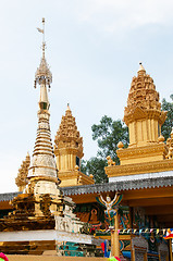 Image showing Golden stupa at Phnom Yat, Cambodia