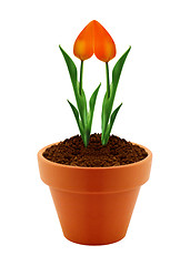 Image showing flower in clay pot 