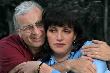 Image showing Mature couple embrace