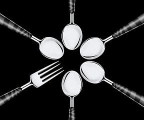 Image showing Fork and spoons