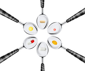 Image showing spoons of pills