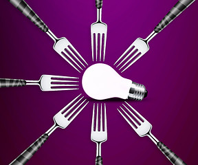 Image showing light bulb between forks