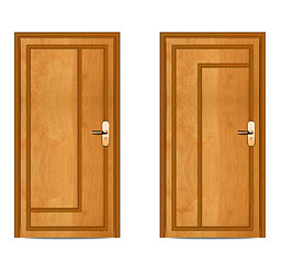 Image showing apartment wooden door