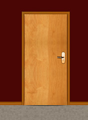 Image showing apartment wooden door