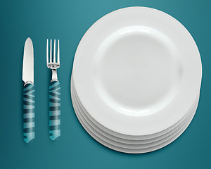 Image showing empty white plates