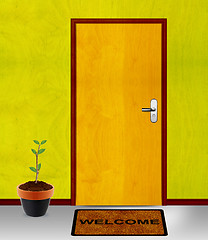 Image showing closed door with coming soon mesage
