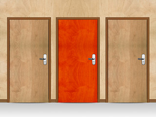 Image showing Three wooden doors