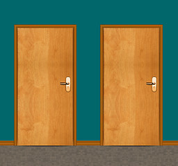 Image showing apartment wooden door