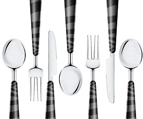 Image showing Fork spoon and knife