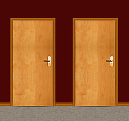 Image showing apartment wooden door