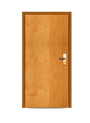 Image showing apartment wooden door