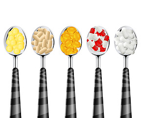 Image showing spoons of pills