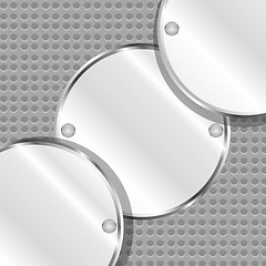 Image showing Abstract background with round metal plates