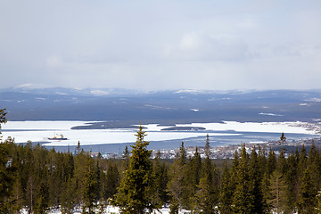 Image showing Panorama of the port city on the Kola Peninsula