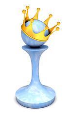 Image showing Blue chess pawn