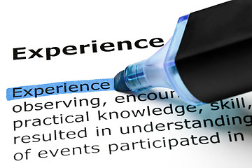 Image showing Experience highlighted in blue