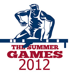 Image showing Games 2012 Track and Field Hurdles British Flag