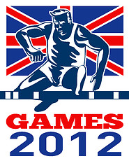 Image showing Games 2012 Track and Field Hurdles British Flag