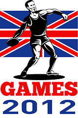 Image showing Games 2012 Discus Throw British Flag