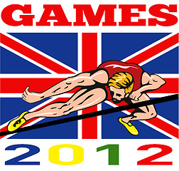 Image showing Games 2012 High Jump Track and Field British Flag