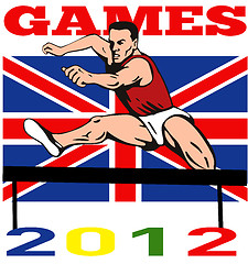 Image showing Games 2012 Track and Field Hurdles British Flag