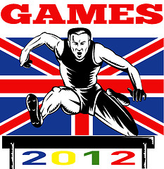 Image showing Games 2012 Track and Field Hurdles British Flag