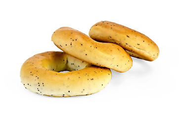 Image showing Bagels with poppy seeds