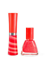 Image showing Lip gloss and nail polish for children