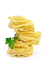 Image showing Noodles curled with parsley