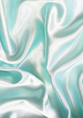 Image showing Smooth elegant blue silk can use as background 