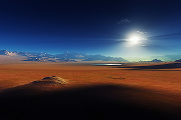 Image showing desert sunset