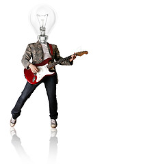 Image showing punk with the guitar and lamp-head