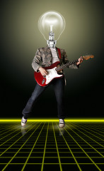 Image showing punk with the guitar and lamp-head