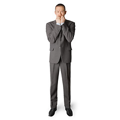 Image showing scared businessman