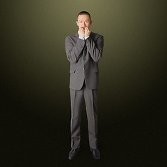 Image showing scared businessman