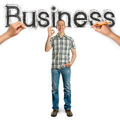 Image showing sketch word business with businessman