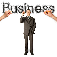 Image showing sketch word business with businessman