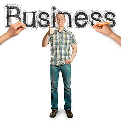 Image showing sketch word business with businessman