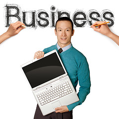 Image showing sketch word business with businessman