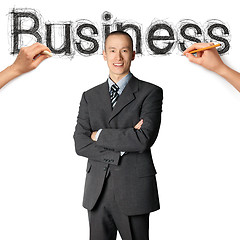 Image showing sketch word business with businessman