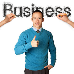 Image showing sketch word business with businessman