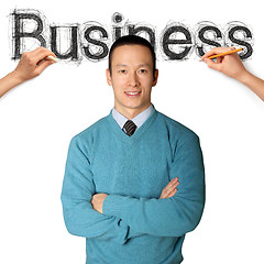 Image showing sketch word business with businessman