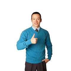 Image showing young businessman in blue