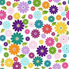 Image showing Seamless white floral pattern