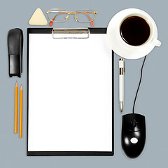 Image showing abstract business background with office supply