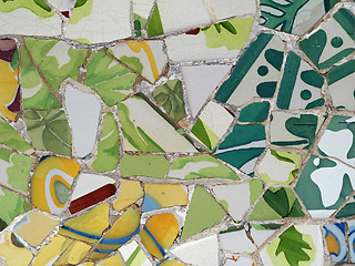 Image showing Gaudi Mosaic Tiles - Barcelona, Spain