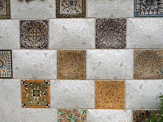 Image showing Gaudi Mosaic Tiles - Barcelona, Spain